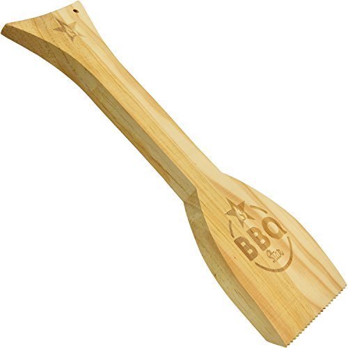 Natural Wood Grill Scraper - Avoid Risks of Metal Bristle - BBQ top and Between Grate Cleaner - Compatible with All BBQ Grills