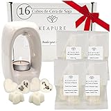 Facil de usar - Solo coloca un cubo de cera de soja de la fragancia deseada, enciende tu vela de té y comienza a disfrutar de un viaje de sentidos que te llevará a lugares, momentos y recuerdos ilimitados creando un ambiente único y exquisito. A diferencia de las velas de larga duracion con este set puedes cambiar de aroma cada vez y disfrutarlo por mas tiempo aun.