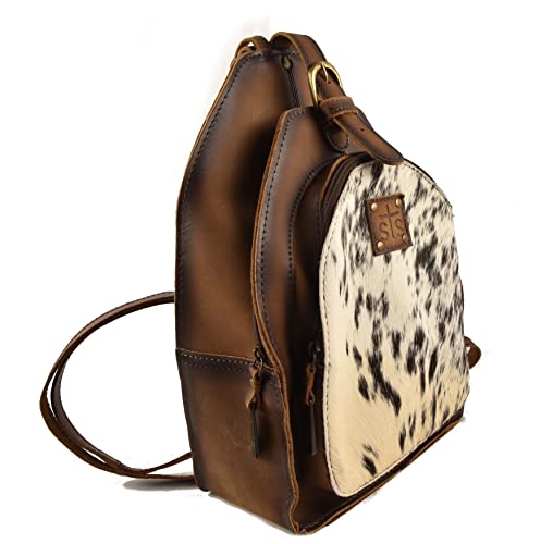 Sts Ranchwear Women's Western Leather Baroness Backpack, Cowhide/Tornado Brown, One Size #TOP2
