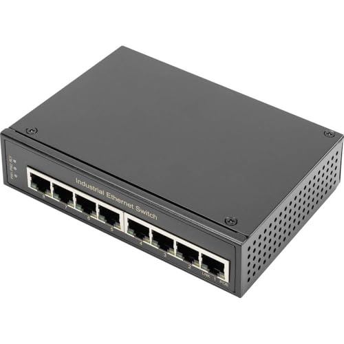 DIGITUS Industrieller 8-Port Gigabit Switch 1 Gbps Ethernet