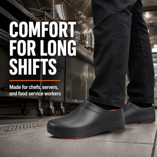 Image of LIPROFE Chef Shoes for Men,Kitchen Shoes for Men,Non Slip Work Shoes for Men Women,Oil & Water Resistant Slip-On Kitchen Work Clogs for Restaurant Nursing Garden
