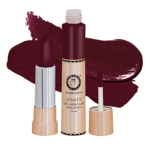 Image of Colors Queen 2 in 1 Matte Lipstick | Lip Matte | Long Lasting Gloss, Waterproof, Non Transferable| (15 - Matte Glamour, 8g)
