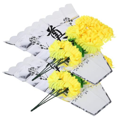 HAWILLOSCH 2pezzi Bouquet Di Fiori Artificiali Per Cimitero Composizioni Di Crisantemi Per Decorazioni Di Confezione Casual