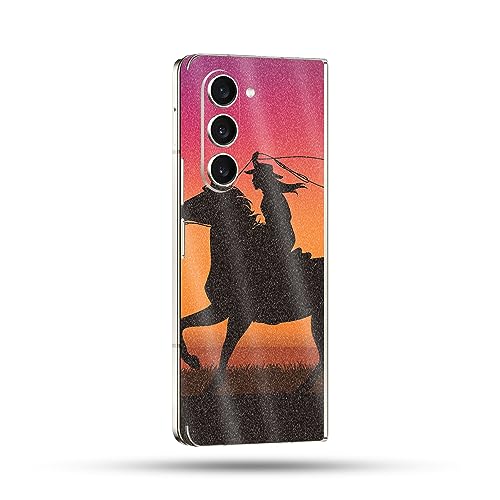 Image of MightySkins Glossy Glitter Skin Compatible With Samsung Galaxy Z Fold 5 Full Wrap - Cowgirl | Protective, Durable High-Gloss Glitter Finish | Easy to Apply, Remove, and Change Styles | Made in The USA