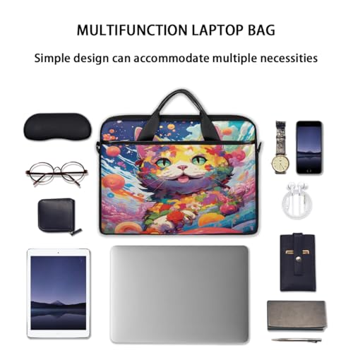 Bolsa para laptop Art Style Flower Cat 15 pulgadas miniatura 7