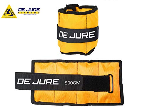 Image of De Jure Fitness Adjustable Ankle & Wrist Weights Pair (0.5KG x 2) for Men & Women | Strength Training, Walking, Running, Workout, Yoga | Comfortable, Durable | Yellow - 1KG