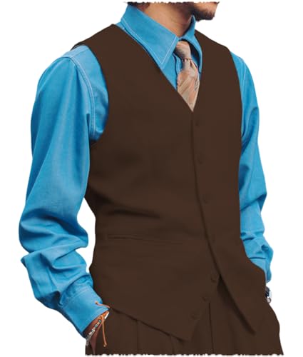 Vintage Men's Cotton Lightweight Vest Casual Cotton Blend Classic Design Waistcoat Summer Groomsmen
