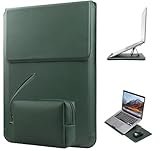 Hyfant Laptop Sleeve with Stand 13-14 Inch Leather Laptop Case with Mouse Pad Notebook Computer Protective Cover Slim Bag for MacBook Air/Pro Dell Lenovo ThinkPad HP Samsung Asus Acer LG Chromebook