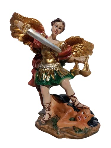  Generico Centro Ardolino Statua San Michele Arcangelo cm. 10 in resina da collezzione