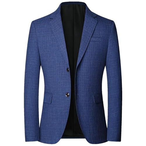 Men Blue Checkered Non-iron Suit Jackets black Light Business Casual Men Blazers Slim Fit2