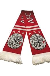 AJAX amsterdamフリンジ付きレッドスカーフ 約150×17cm AJAX amsterdam