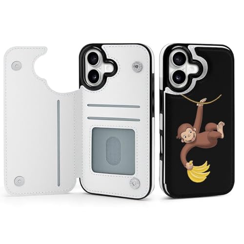 手帳型 おさるのジョージ (3) 対応 iPhone 17 ケース カード収納 スマホケース 財布型 携帯ケース 軽量 全面保護 スタンド機能 おしゃれ お祝いギフト