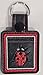 Handmade Aldi quarter holder Red Ladybug keychain embroidered key fob for Aldi shopping cart.