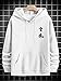 GORGLITTER Men's Graphic Hoodies Japanese Hoodie Top Oversized Long Sleeve Anime Pullovers Sweatshirts White Medium