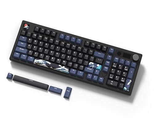 Womier L98 有線メカニカルキーボード、98%レイアウト、RGBバックライト、テンキー付き、ボリュームノブ、ガスケットマウント、チェリープロファイルPBTキーキャップ、ホットスワップ対応