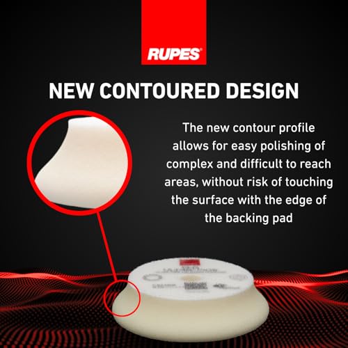 Image of RUPES 9.DA100S Pack of 24 White D-A Ultra-Fine Polishing Foam Pads 100mm | Ideal for Paint Correction & Gloss Enhancement | Extremely Fine Defect Removal | Compatible with 4 inch Backing Plate