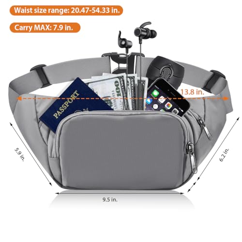 Image of Large Fanny Pack for Women Men - Syican Waist bag with 3-Zipper Pockets, Gifts for Enjoy Sports Traveling Workout Casual Hands-Free crossbody bags Fits MAX 7.9'' iPad & 6.6'' Phone