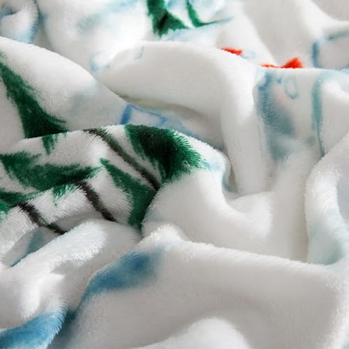 Elegant Comfort Luxuriously Soft 4-Piece Holiday Velvet Plush Flannel Sheet Set - Premium Quality - Cozy Warm, Christmas Fuzzy Velvet Flannel Fleece Deep Pocket Sheet Set - Full, Skiing Penguins