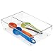 mDesign Kitchen Drawer Organizer for Silverware, Spatulas, Gadgets - Large, Clear