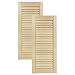 DecoMeister Lamellentür Holz Möbeltür Lamellentüren Kiefer Möbelfront unbehandeltes Kieferholz Schranktür Kleiderschrank offene Lamellen 294x720 mm 2-er Pack Massivholz natürliche Maserung
