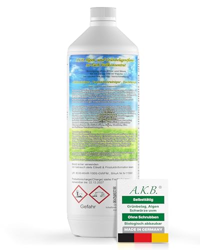 A.K.B.Algen-und Grünbelagentferner 20-Fach Konzentrat, 0364 (1 Liter),Grabsteinreiniger