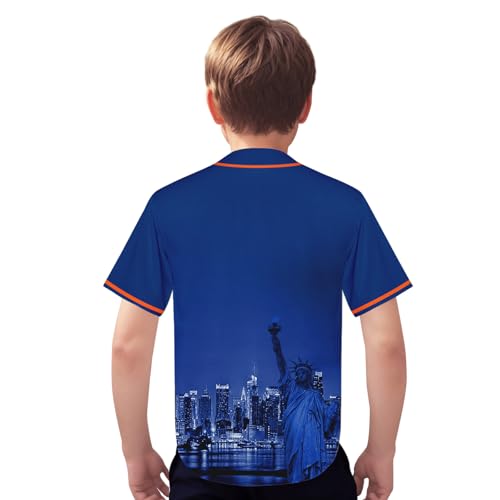 Camisa de beisebol City Night Skyline Jersey estampada vestuário para crianças fãs uniforme presente