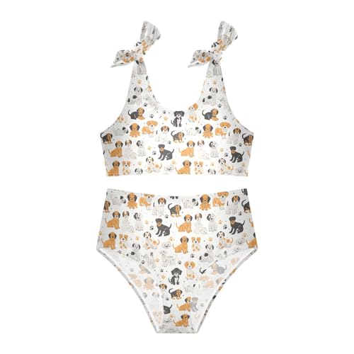 Girls Two Piece Tankini Swimsuits Dogs Summer Bathing Suit Beach Swimwear Set4
