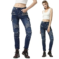Womens Motorbike Jeans Motorcycle Denim Trousers With CE Armour - View #4