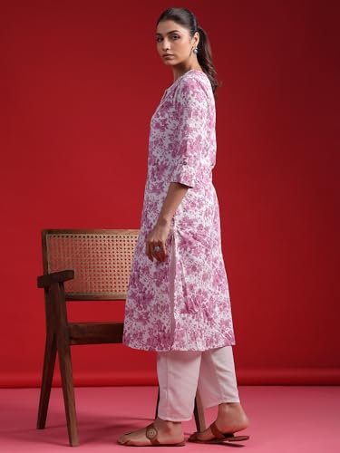 Image of INDO ERA Women's Pure Cotton Printed A-Line Casual Kurta (SHDPU7658)