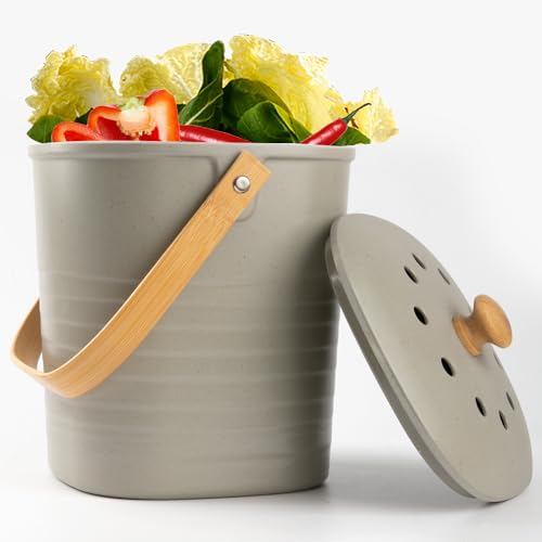 Compost Bin Kitchen, LALASTAR Countertop Compost Bin with Lid, Made