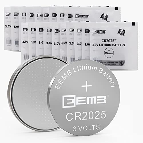 EEMB CR2025 バッテリー 3V リチウム電池 Li-MnO₂ ボタン電池 2025 バッテリー キー FOB 電卓と互換性あり コインカウンター 時計 心拍数モニター グルコメーターなど (20個)