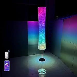 xibulun LED RGB Corner Floor Lamp – Smart Standing Lamp Indoor Decorative Lights Mood Floor Lamps Lighting for Living Room Bedroom Decor with Alexa Google Assistant WiFi APP Music Sync