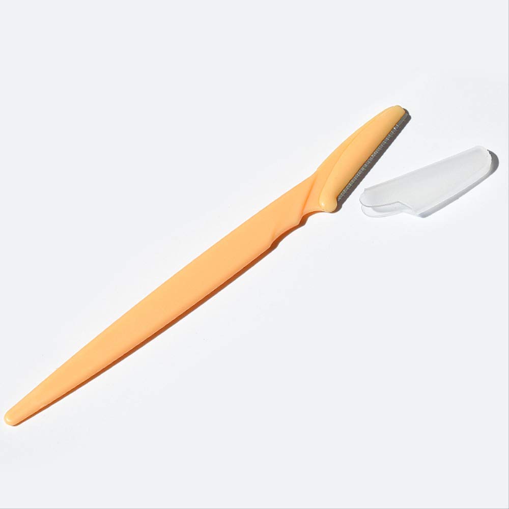 Coltello semplice per modellare le sopracciglia, coltello da Barba affilato, epilatore facciale, dispositivo per modellare le sopracciglia del coltello da Barba(Yellow) 8 pcs