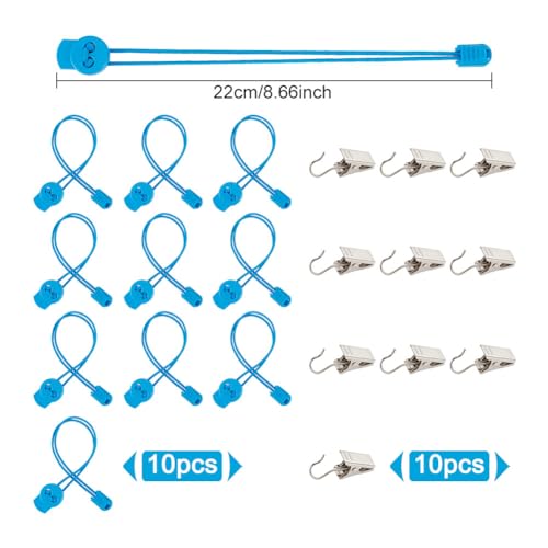 Image of DELORIGIN 10 Set Cross-Stitch Side Clips Blue Adjustable Fabric Fastening Clip, Cross Stitch Fabric Holders Accessories Universal Canvas Clips for Cross Stitch Needlework Embroidery