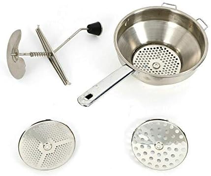 WUPYI Stainless Steel Fruit Vegetables Grinder,Rotary Food Mill Masher Strainer Squeezer Food Fruit Vegetable Mud Milling Masher Kitchen Tool for Sauces,Purees,Soups,Jams,Potatoes,Baby Food