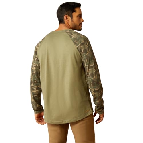 Ariat Men's Rebar Workman Baseball T-Shirt, Deep Lichen Camo, X-Large2