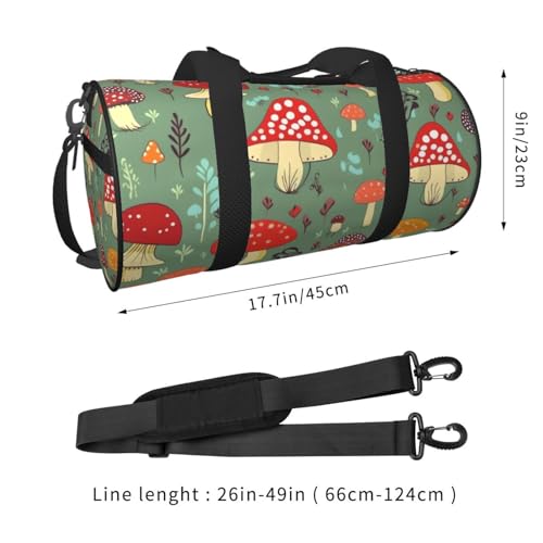 Travel Duffel Bag Sports Gym Bag With Shoes Compartment,Lightweight Overnight Weekender Bag Cartoon Mushrooms Yoga Gym Sports Bag For Men Women3