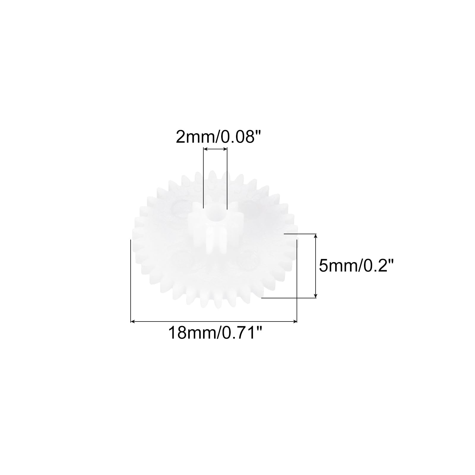 MECCANIXITY 30 Pcs Plastic Gears 34 Teeth Plastic Motor Gear Model 34102B Reduction Gear for RC Car Model DIY Robot (White, Module 0.5)