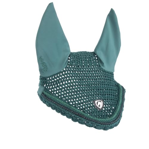 ARMA - Mosquero con Orejera para Caballos Diseño Insignia (Pony) (Verde)