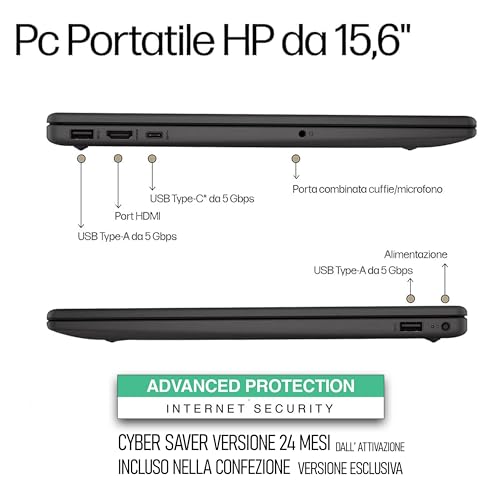 250 G10, PC Portatile CPU Intel Core i7-1355U 13th 10 Core, fino a 5GHz, RAM 32GB, SSD 1Tb, Display 15.6" FHD, Wi-Fi 6, BT, WebCam, HDMI, Win 11Pro, cybersaver, Pronto all'Uso, 3 anni di garanzia - Notebook - Immagine 4