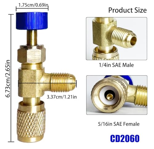 Válvula de Carga Refrigerante CD2060 CD2080 para HVAC miniatura 7