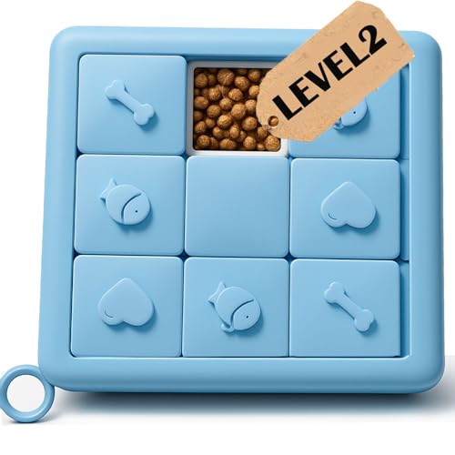 YEPPUPPY Hunde Denkspielzeug – Intelligentes Puzzle für Nasenarbeit & Beschäftigung, Welpenspielzeug ab 2 Stufen, robust & interaktiv, Geduldsspiel, Geschenk für Hunde (Bluesquare)