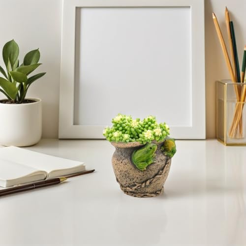 Pot à succulentes en ciment rétro Gatuida de 14 cm de diamètre