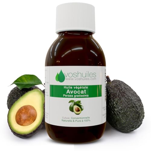 VOSHUILES - Huile Végétale d'Avocat - Nourrissante et Hydratante - Riche en Vitamines A/D/E et Oméga 9 - Usage Culinaire et Cosmétique - Pur et Naturel - 100ml