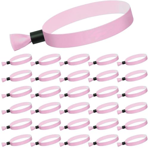 OUDQFCJ 30 pièces Bracelets en Tissu, Bracelets d'identification pour événements (Rose)