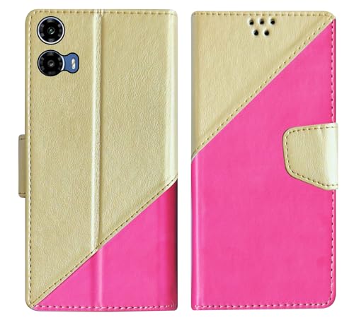 Image of SBMS Flip Cover for Motorola Moto G34 5G / Moto G45 5G 6.5-Inch Back Cover Case with Magnatic Closure | Inbuilt Stand | Card & Money Pocket (Multi Pink)