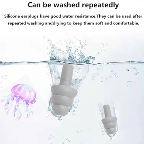 Image of Earplugs for Sleeping Noise Cancelling, Reusable Ear Plugs- Super Soft, Silicone Ear Plug, for Sleeping 8 Pairs, Swimming, Snoring, Concerts, Work, Noisy Places (8 Colors)