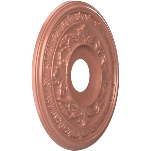 Image of Ekena Millwork CMP16BAFCP Baltimore Thermoformed PVC Ceiling Medallion (Fits Canopies up to 6 1 /2 inch), 16 inchOD x 3 1 /2 inchID x 1 inchP, Universal Pearl Metallic Champagne Pink