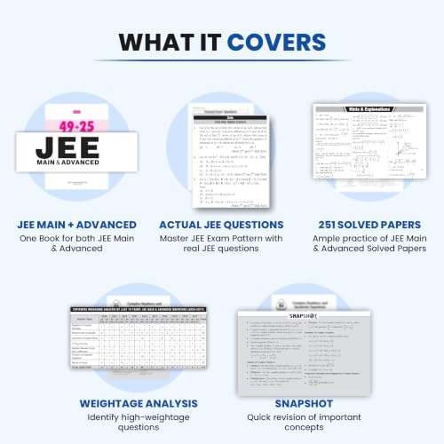 Image of MTG 49 + 25 Years (2026-2002) JEE Main and Advanced (2026-1978) PYQ Book Mathematics | Chapter-wise Topic-wise Solved Papers with Free Smart Book For 2027 Exam