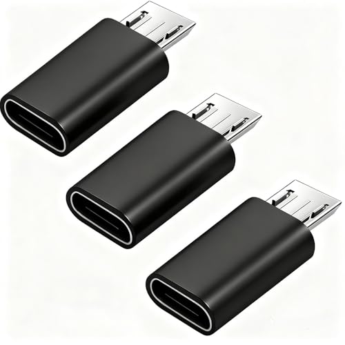 JBSTK USB-C auf Micro USB Adapter [ 3 St&uuml;cke ] USB Type C Female auf Micro USB Male Schellladung (Schwarz)